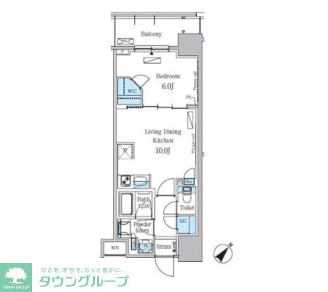 パークアクシス東日本橋ステーションゲート(1LDK/4階)の間取り写真