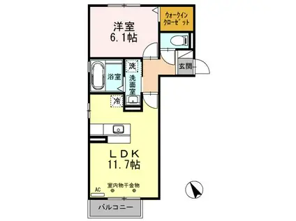 MAISON・DE・CHANCE(1LDK/2階)の間取り写真