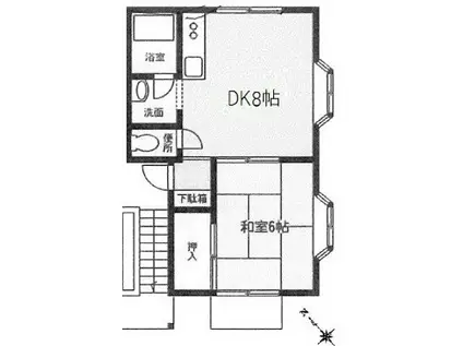 セヒーロ大庭(1DK/1階)の間取り写真