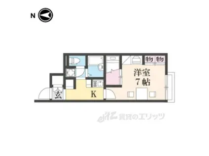 レオパレスハートフル西大寺(1K/2階)の間取り写真