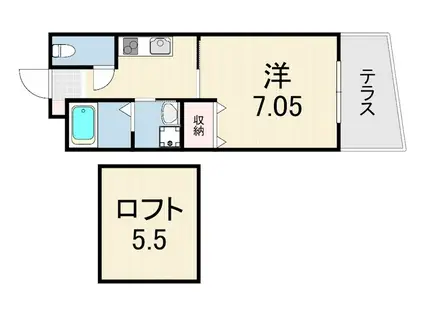 ラ・グロワール(1K/1階)の間取り写真