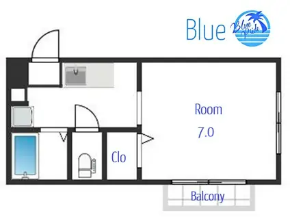 リバーサイドコートB(1K/1階)の間取り写真