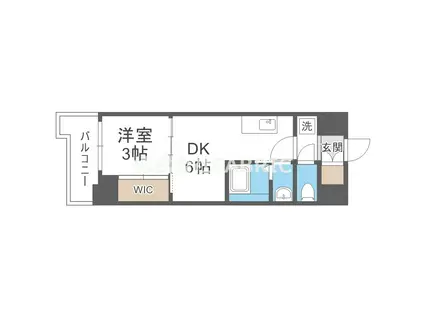 ソルテラス四天王寺前夕陽ヶ丘(1DK/9階)の間取り写真