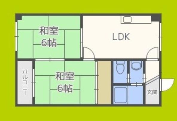 ガーデンヒル平野(2LDK/4階)の間取り写真