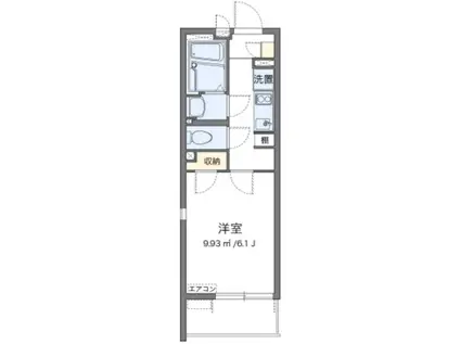 クレイノミルキーウェイ(1K/3階)の間取り写真