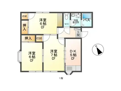 パレス・ラピュタβ(3DK/1階)の間取り写真