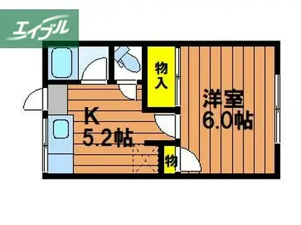 松南ハイツ(1K/2階)の間取り写真