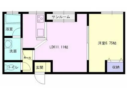 AN・AN(1LDK/2階)の間取り写真