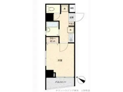 プレール日本橋壱番館(1K/2階)の間取り写真