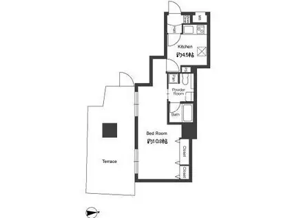 WILLDO南森町(1DK/1階)の間取り写真