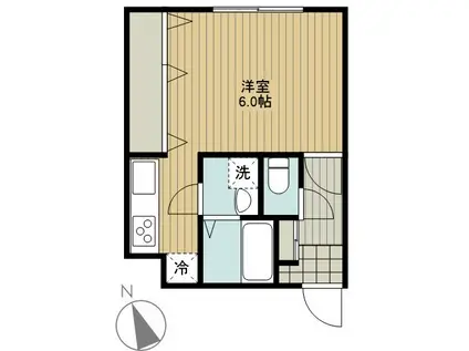 西門コート F(ワンルーム/1階)の間取り写真