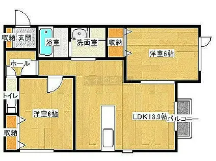 LA ウエスト(2LDK/2階)の間取り写真