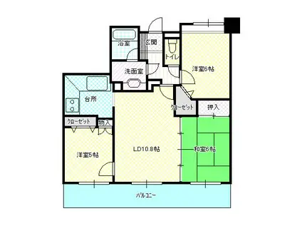 トーカンジェネラス菜園・公園通(3LDK/5階)の間取り写真