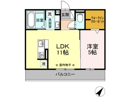 ブリージョ(1LDK/2階)の間取り写真