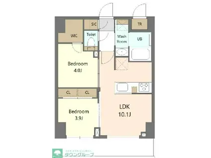 S-RESIDENCE浅草CLARITY(2LDK/5階)の間取り写真