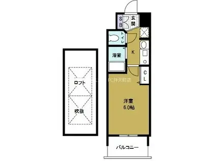 EC難波ウエスト-SIDE大阪ドーム前(1K/11階)の間取り写真