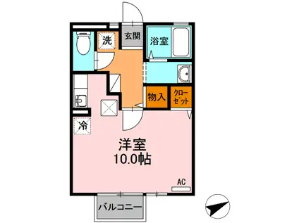 PALAST(1K/1階)の間取り写真