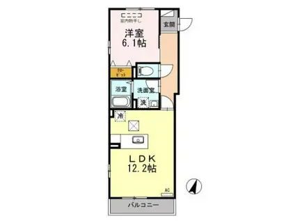 ルミエール久が原(1LDK/1階)の間取り写真