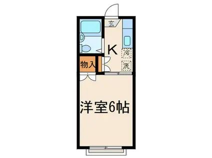 サンハイム清峯(1K/2階)の間取り写真
