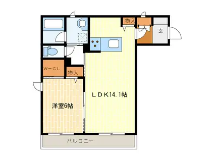 グレイスリー御厨(1LDK/3階)の間取り写真