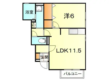 グランソレイユ(1LDK/1階)の間取り写真