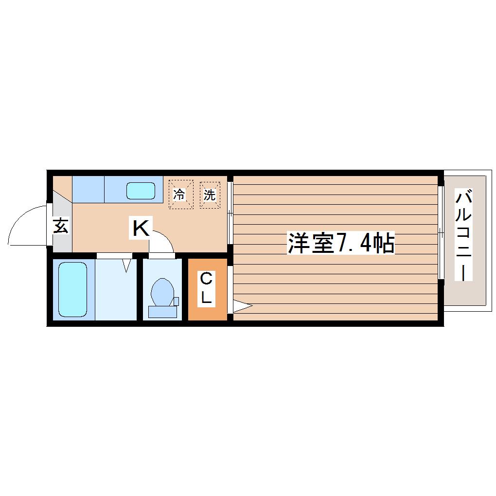 レストファミール(1K/1階)の間取り写真