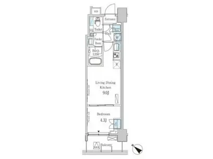 パークアクシス押上レジデンス(1LDK/7階)の間取り写真