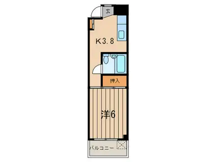 日吉グリーンヒルハイム(1K/3階)の間取り写真