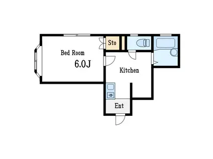 栄華ブリッジハウス(1K/2階)の間取り写真