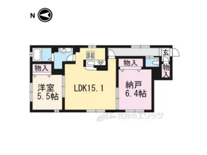 シャーメゾン舞鶴(2LDK/2階)の間取り写真