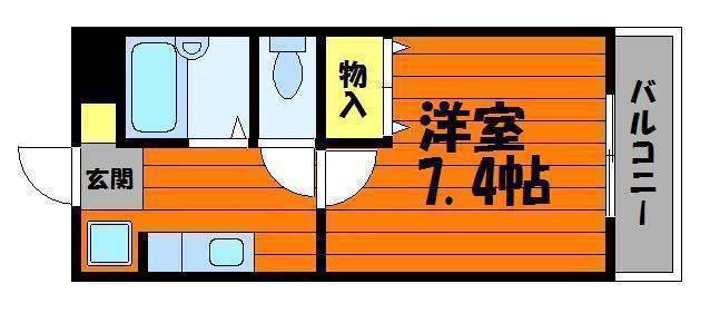 アルスアイパワー(1K/2階)の間取り写真