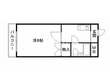 エクセレント丸太町(1K/3階)の間取り写真