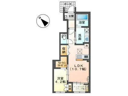 コンフォール(1LDK/1階)の間取り写真