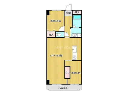 フローラ青山(2LDK/1階)の間取り写真