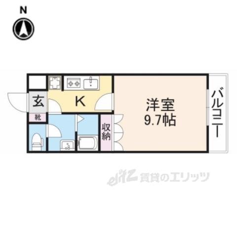 ピュアリーフ(1K/2階)の間取り写真