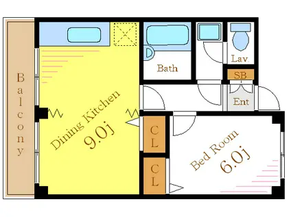 ドルトワール篠崎I(1LDK/2階)の間取り写真