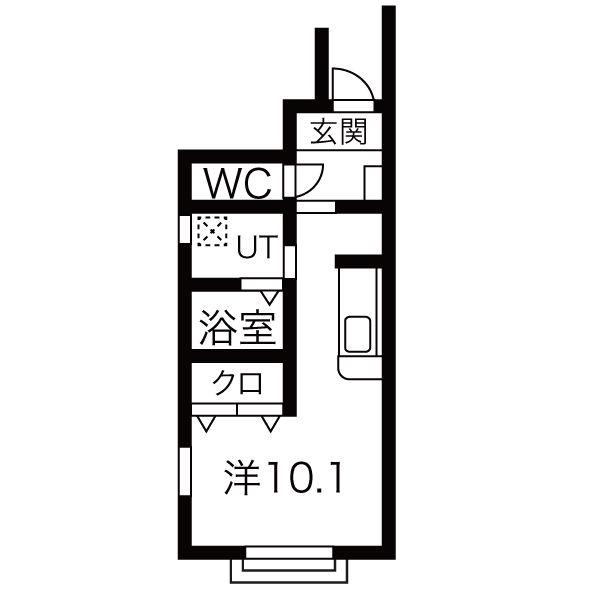 たのし荘(ワンルーム/1階)の間取り写真