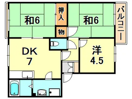 松本ハイツ(3DK/1階)の間取り写真
