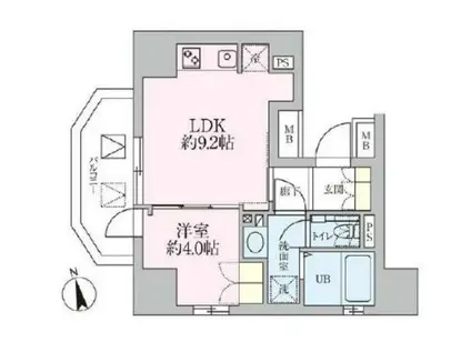 ザ・レジデンス三ノ輪(1LDK/13階)の間取り写真