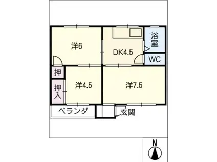 第二近藤ビル(3K/4階)の間取り写真
