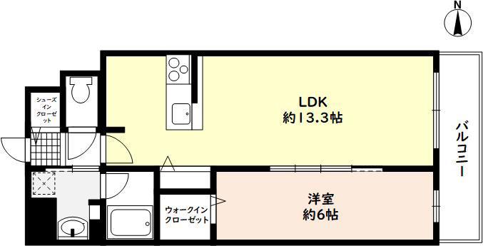 クリアコート元町(1LDK/1階)の間取り写真