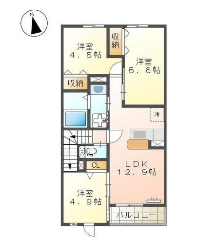 ARK Ⅱ(3LDK/2階)の間取り写真