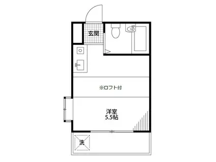 ペアパレス新座(ワンルーム/1階)の間取り写真