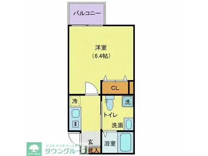 MQUARTO青井(1K/1階)の間取り写真