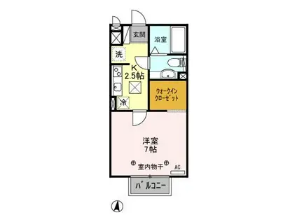 パルハイム2003A/B/C(1K/1階)の間取り写真