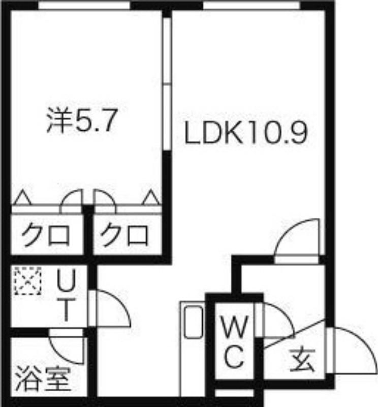 RHAM北円山(1LDK/1階)の間取り写真