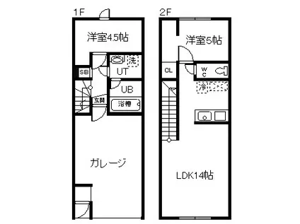 1-21AP2L(2LDK/1階)の間取り写真