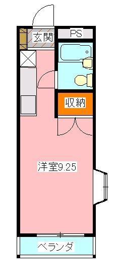 加賀ハイツ(ワンルーム/1階)の間取り写真