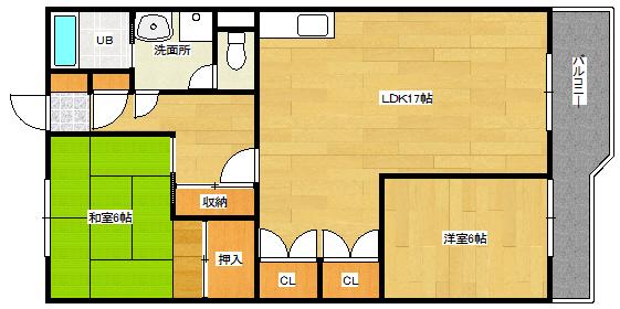 とぴあビル(2LDK/1階)の間取り写真