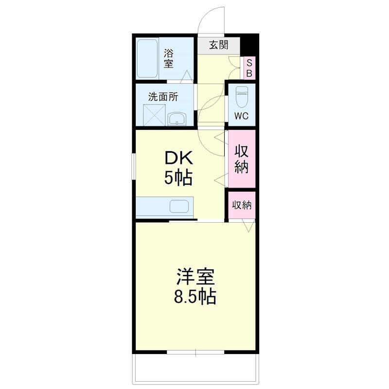 コンフォート半田山(1DK/2階)の間取り写真